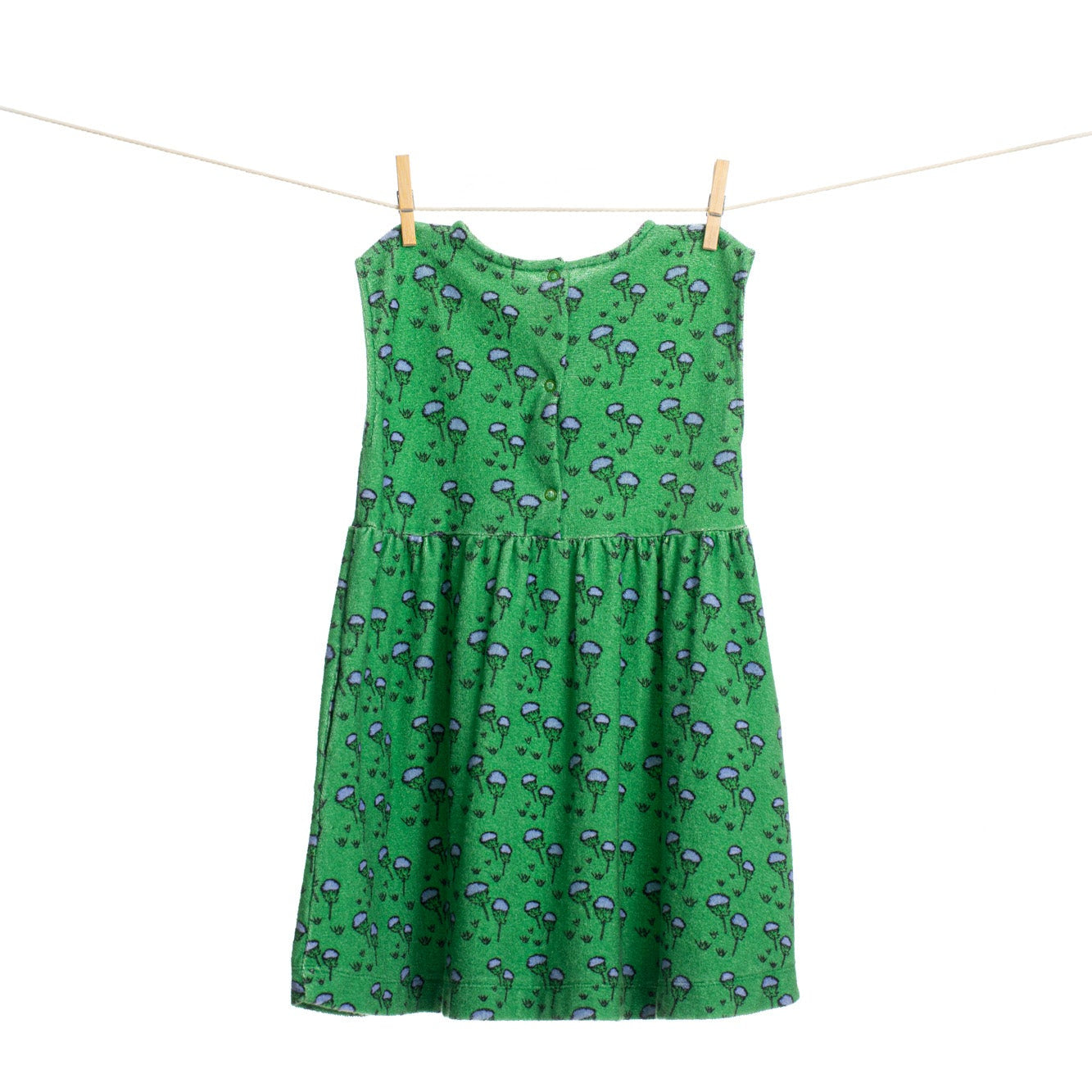 artichoke green dress in – All-over Print, 100% Organic Cotton – elff collective new styles